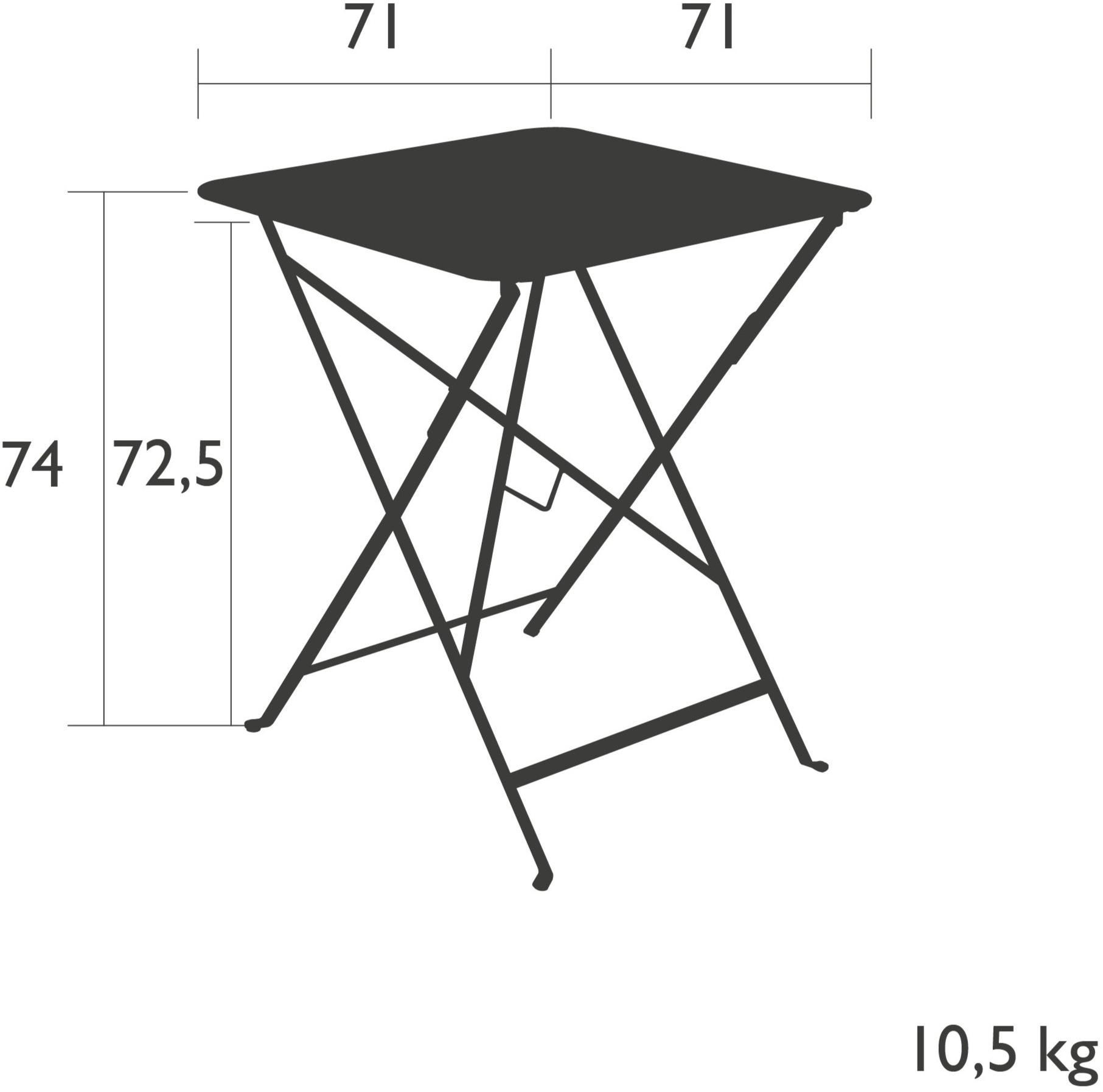 Fermob Складной квадратный садовый стол из стали Bistro+ 0211 - 0212 - Вид №1