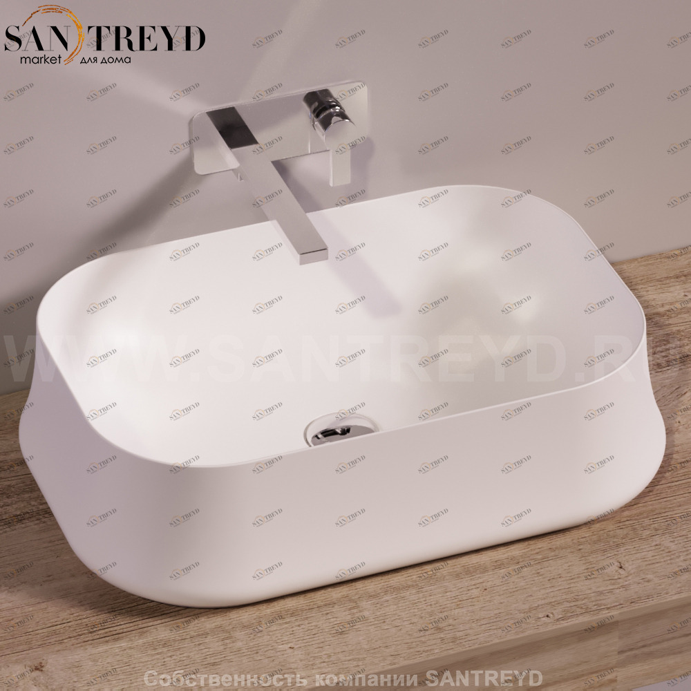 SH08BIANCOMATT Накладная раковина на столешницу  прямоугольная Simas Sharp