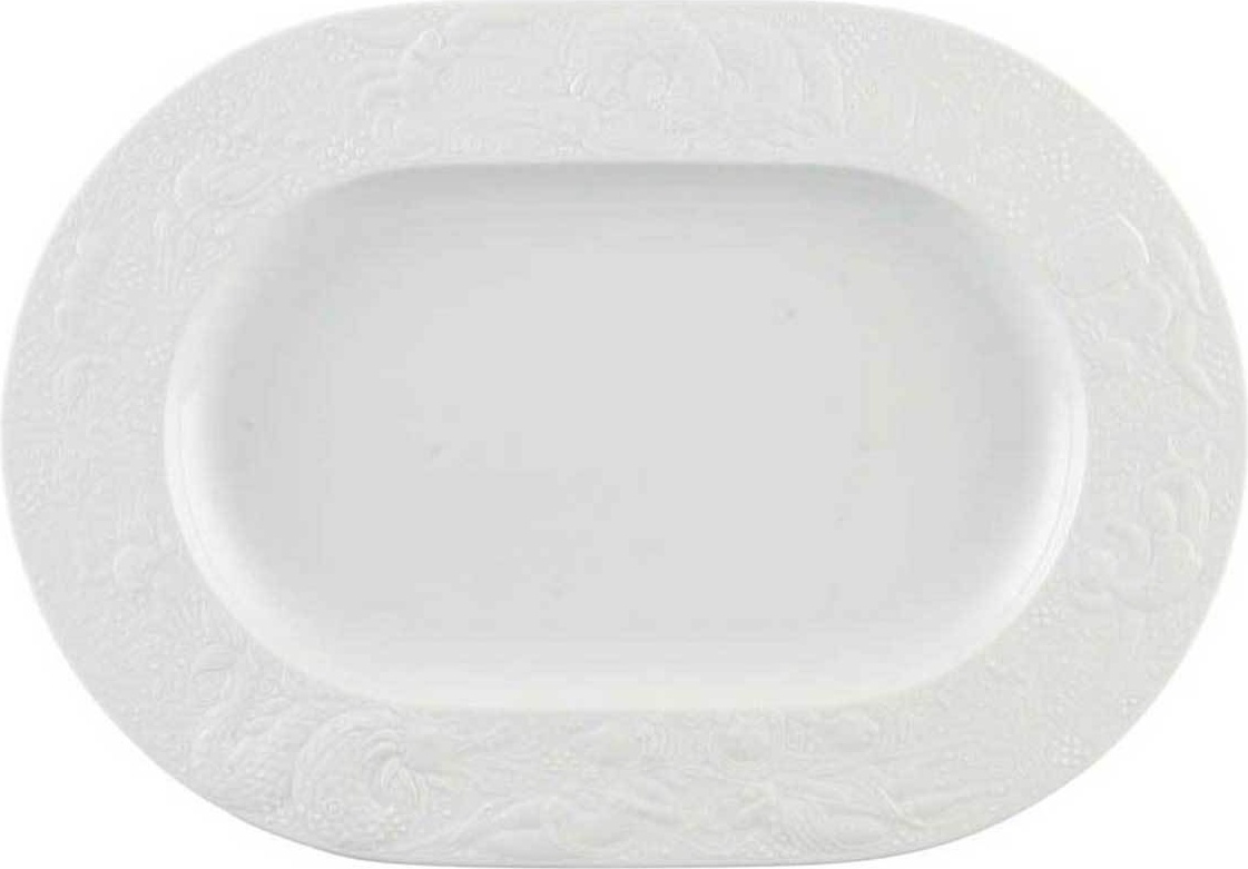 10533788 Rosenthal Блюдо овальное Rosenthal Волшебная флейта 38см, фарфор, белое Фарфор 