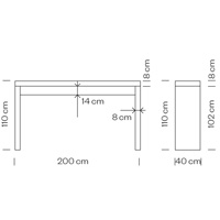 Deck 502A Стол из сотового картона с ламинированной поверхностью. Версия 40 см глубиной. Et al. Deck