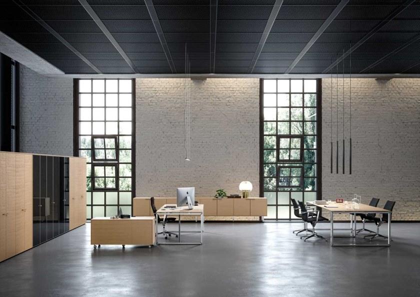 Bralco Рабочий стол из алюминия и дерева Loopy sun-id-1349381 - Вид №2