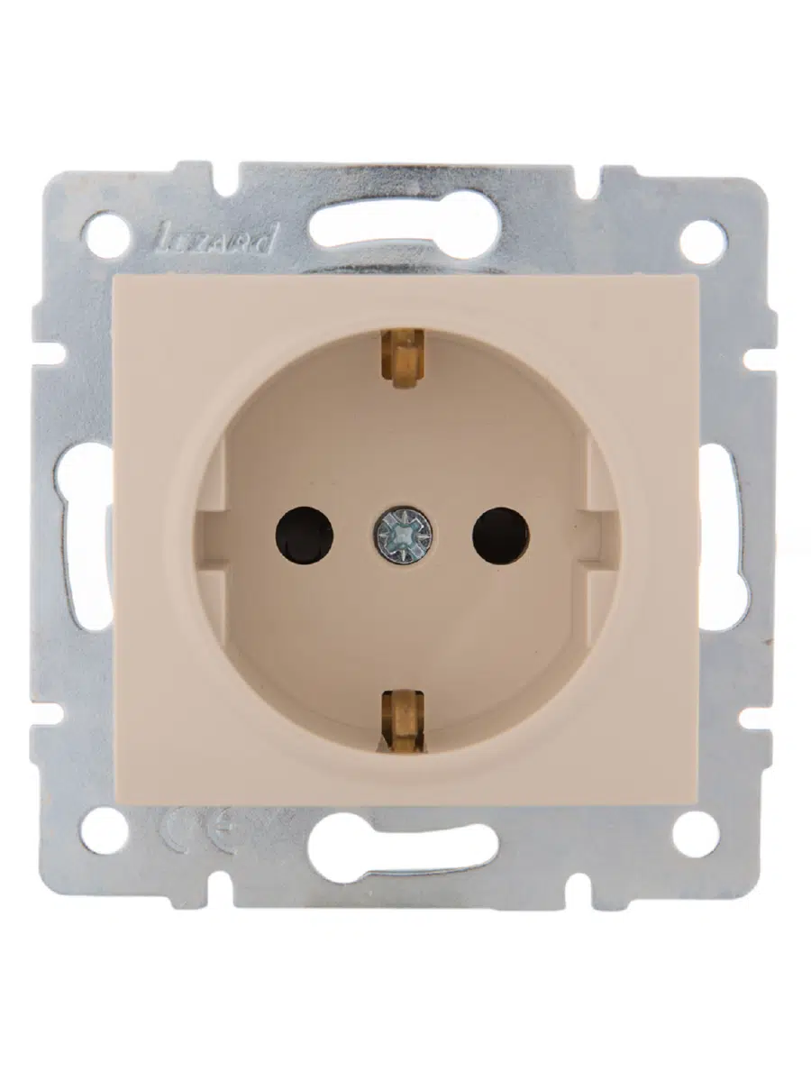 KARINA Розетка с защитой от детей сз кремовый LEZARD 707-0388-124В - Вид №3