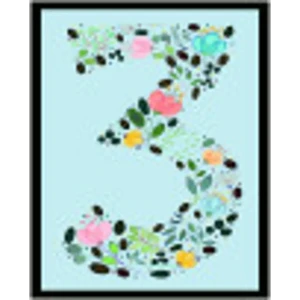 Цифра «3» самоклеящаяся 50x40 мм пенополиэтилен цвет глянцевый мультиколор