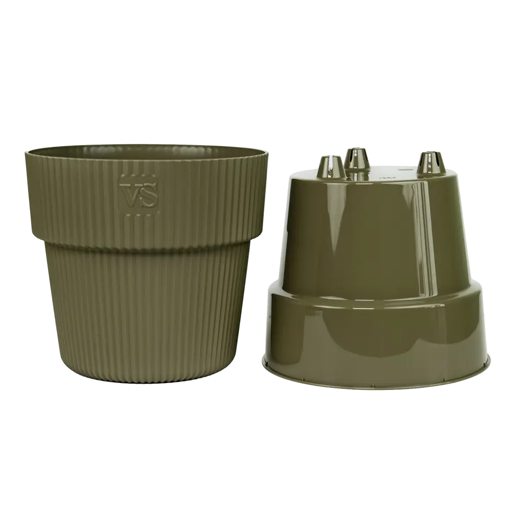 Горшок цветочный Amо Алемар 21x21x19 см v4.8 л пластик оливковый 89419502 STLM-2115380 Santreyd - Вид №1