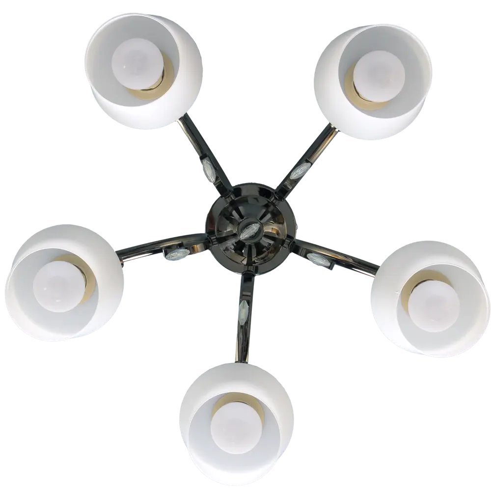 Люстра Блеск-2 5xE27x40 Вт, металл/стекло, цвет чёрный/белый MW-Light STLM-2135964 - Вид №1