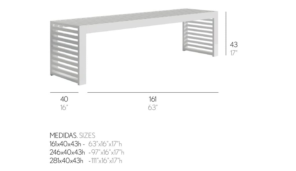 Алюминиевая садовая скамейка GANDIABLASCO ДНК ARCH-00120705 - Вид №4