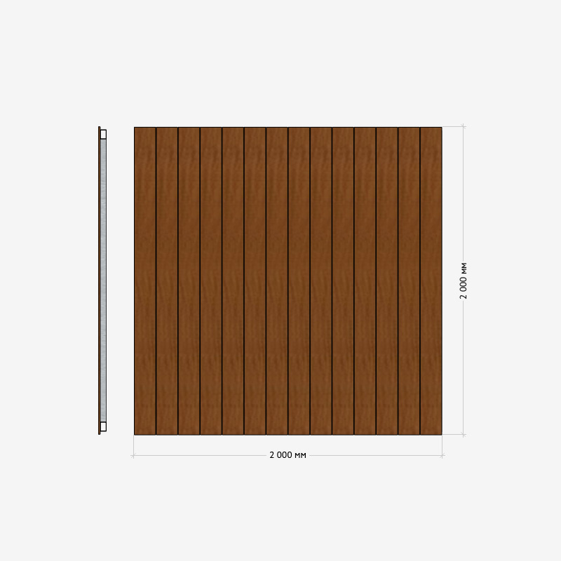 Заборная секция «Штакетник глухой» 2×2м RUSDECKING sun-id-1025053 - Вид №1