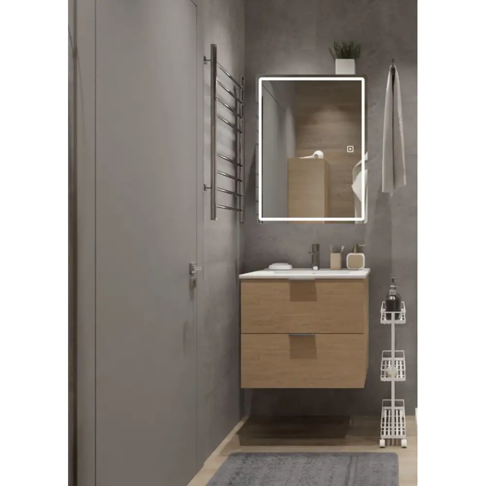 Тумба под раковину подвесная Sensea Essential 60 см цвет дуб STLM-2133366 - Вид №14