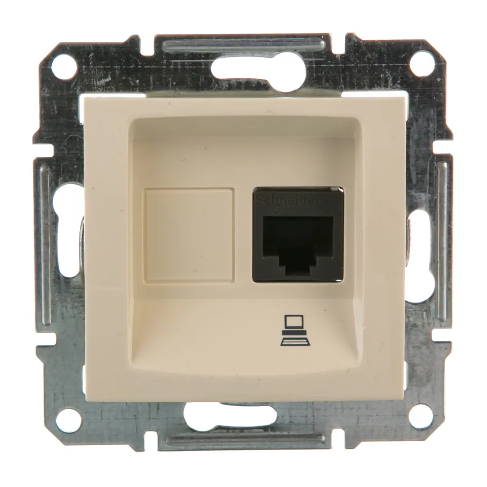 Розетка компьютерная Schneider Electric Sedna, цвет бежевый 13370617 STLM-2027762