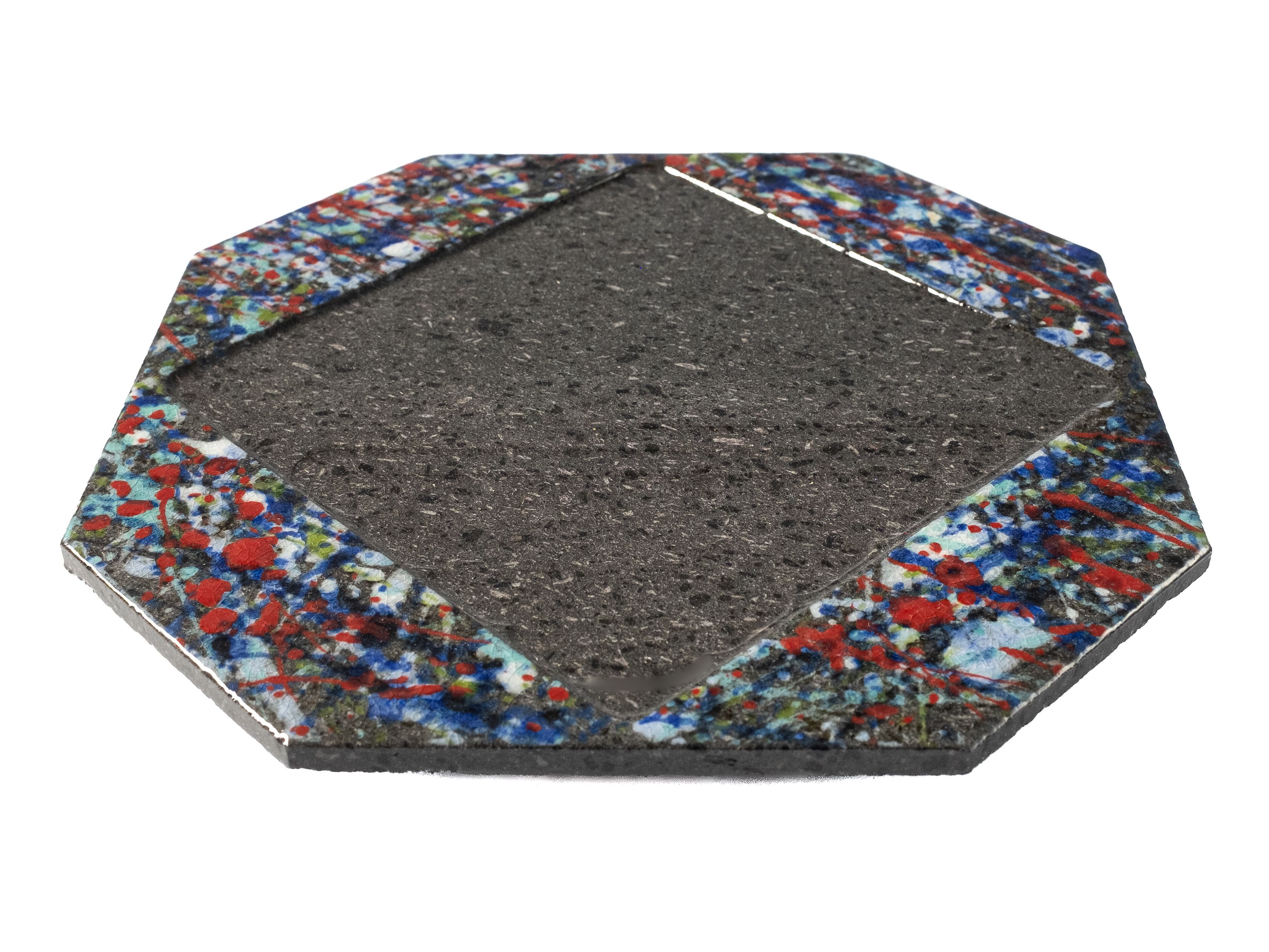 Восьмиугольная сервировочная тарелка из лавового камня Etnea Cuorelavico момент ARCH-00051869 - Вид №7