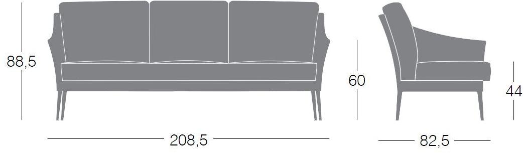 Segis 3-х местный тканевый диван со съемным чехлом Cross I195 - Вид №4