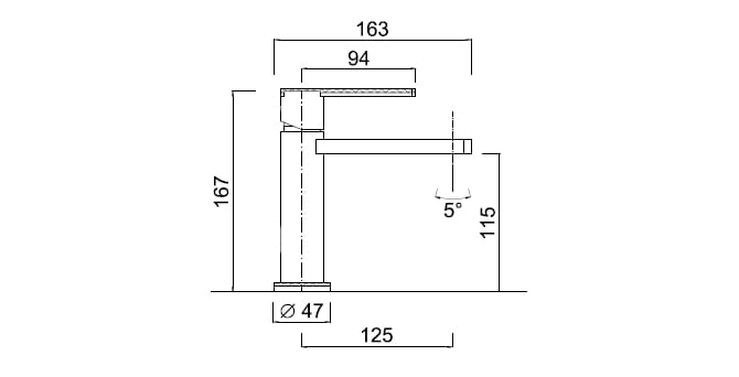 Однорычажный смеситель для раковины Rubinetteria Giulini Surf Deluxe ARCH-00087208 - Вид №2