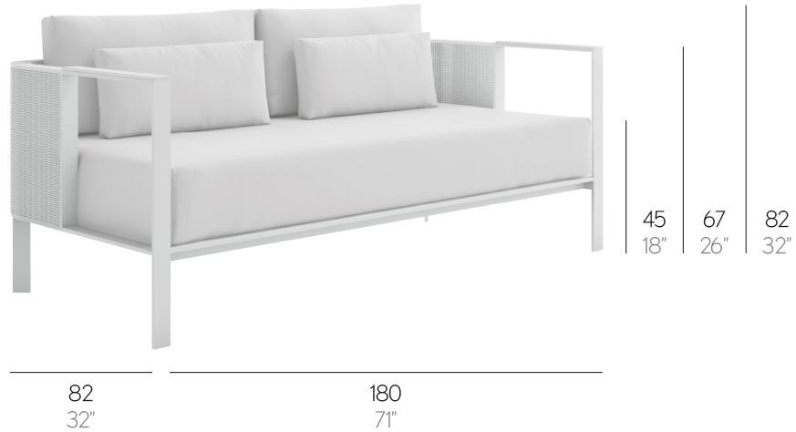 GANDIABLASCO 3-х местный диван из термолакированного алюминия Solanas sun-id-1358161 - Вид №4