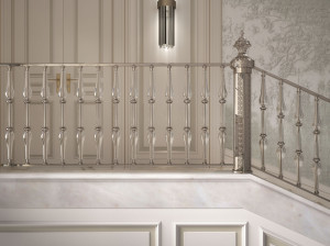 Латунные и хрустальные перила для лестницы