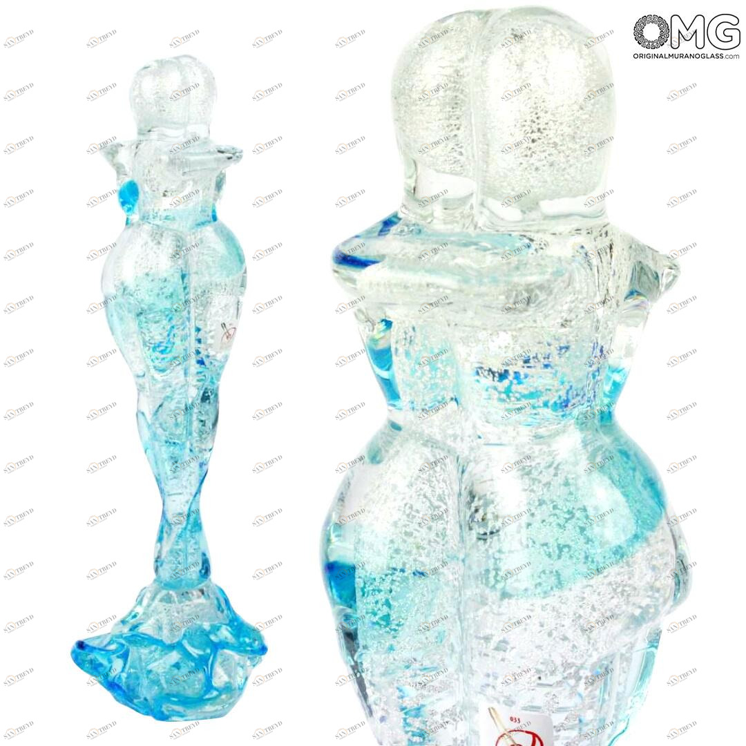 666 ORIGINALMURANOGLASS Скульптура Влюбленные - Amore Azzurra - муранское стекло OMG 10 см 