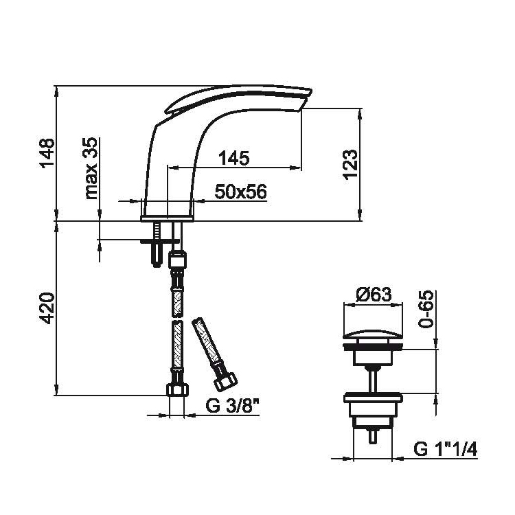 AI832001844 Смеситель для раковины Webert Aria - Вид №1