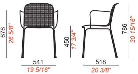 COLOS Штабелируемый стул из металлической сетки с подлокотниками Villa sun-id-1344973 - Вид №7