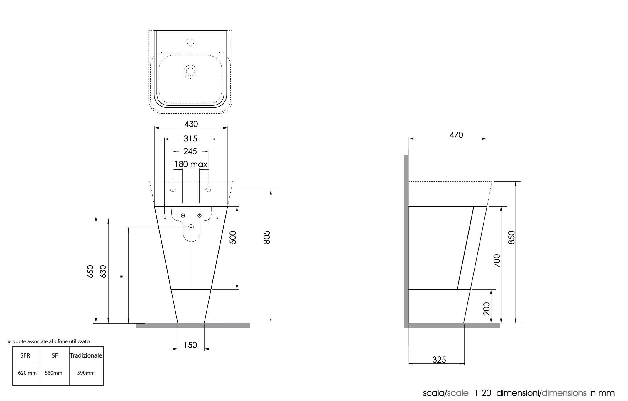 Напольный умывальник Azzurra Ceramica Build ARCH-00056126