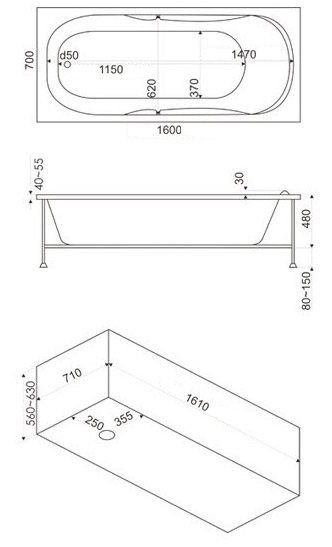 ЗВ00130 Ванна Bas Рио Santreyd - Вид №1