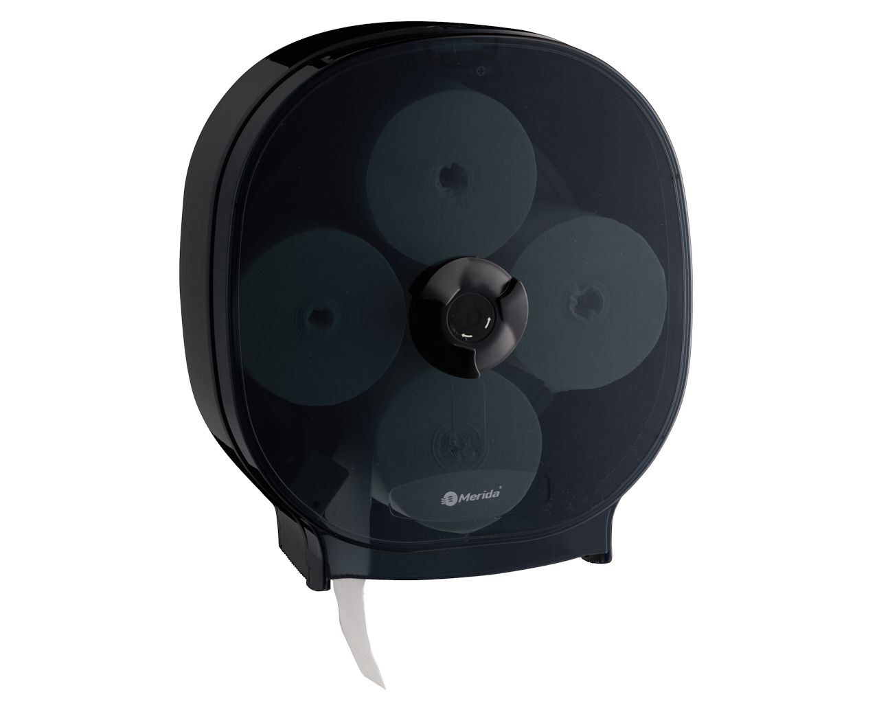 BEC302 Контейнер для четырех рулонов туалетной бумаги без сердцевины ONE, пластик АБС, черный Merida  - Вид №1