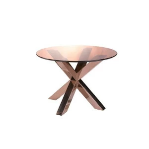 Журнальный столик стеклянный круглый с золотыми ножками Fusion C UNICO  248852 Золото;прозрачный