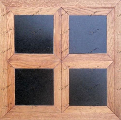 Модульный паркет Da Vinci Модульный паркет с камнем Карисбрук Черный Гранит Дуб Любая на выбор с брашью (Текстурированная) 500х500 мм 26006000204