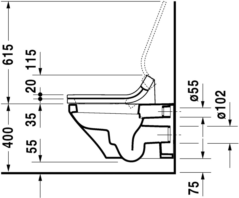 253759 Подвесной унитаз настенный Белый Duravit Durastyle Германия - Вид №8