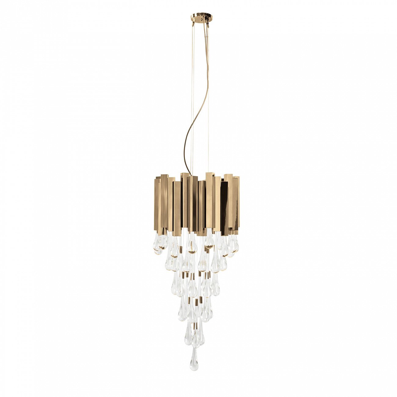 Люстра стеклянная 90х36 см золотая Trump KM0988P-8 DELIGHT COLLECTION ДИЗАЙНЕРСКИЕ 00-3883094 Золото;прозрачный  - Вид №1