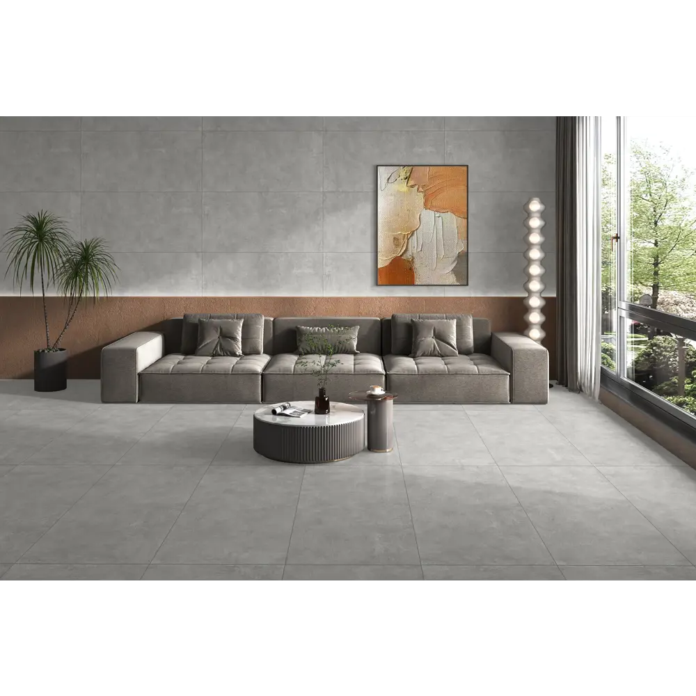 Глазурованный керамогранит Dalasso 60x120 см 1.44 м² гладкий цвет серый Santreyd STLM-2002247 - Вид №3