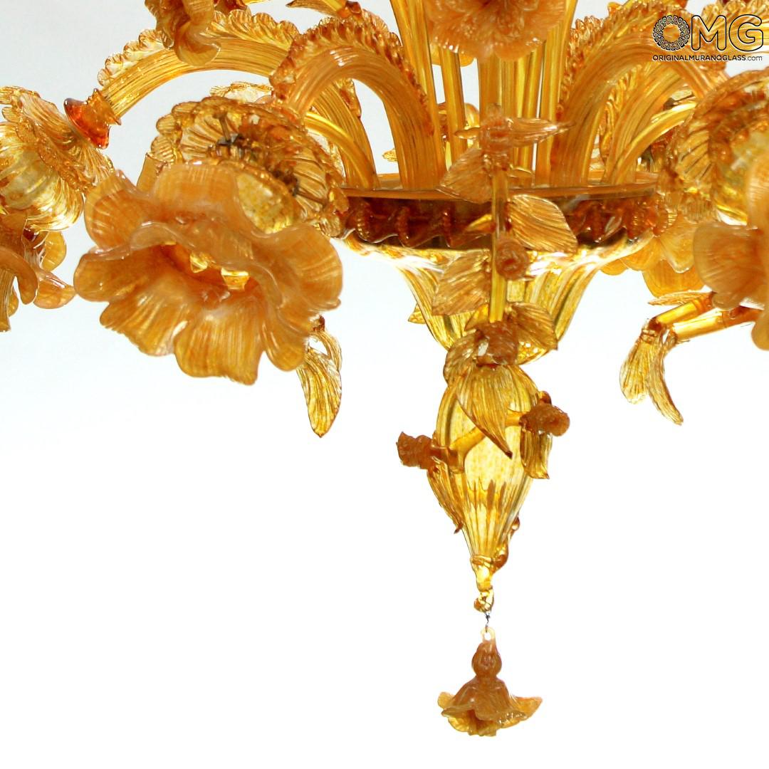 1293 ORIGINALMURANOGLASS Люстра Янтарь - Флорал - муранское стекло OMG  см CLASSICO - Вид №1