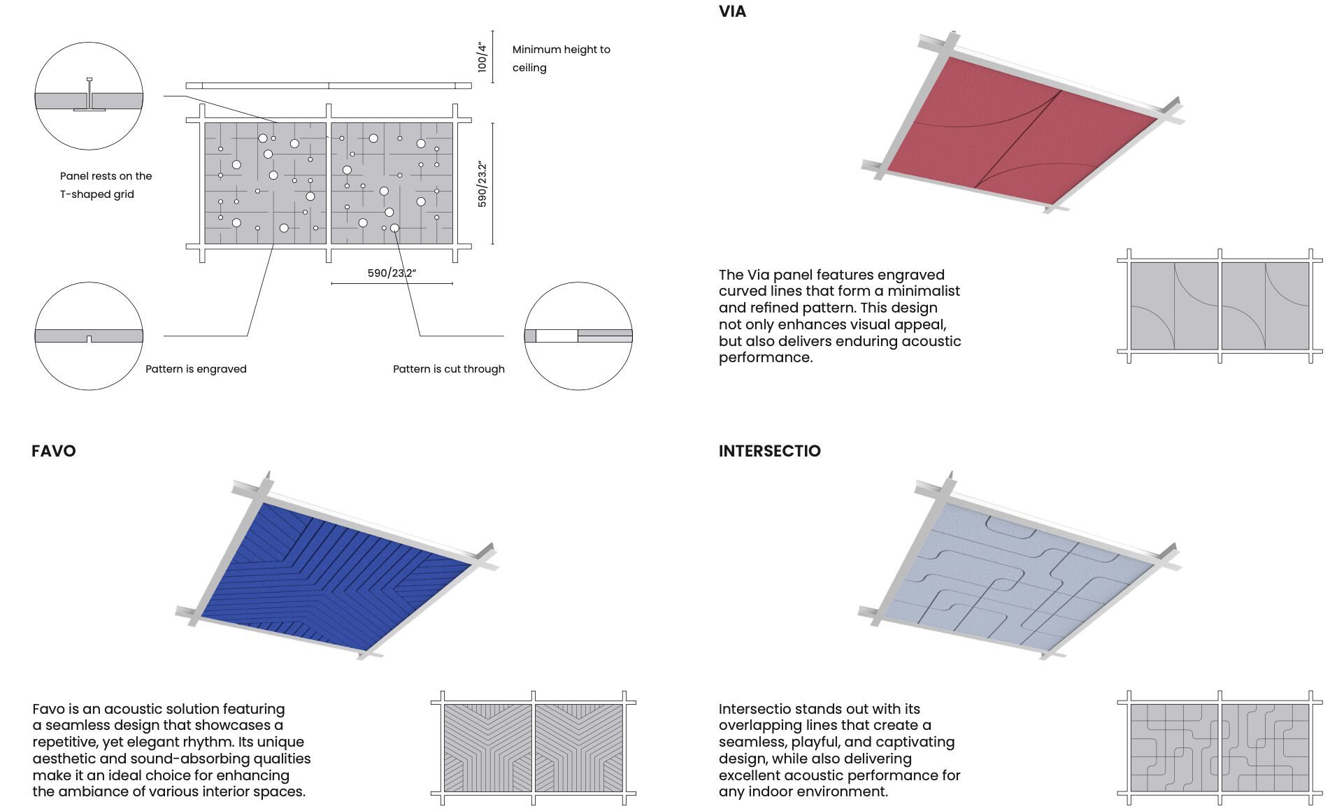 Потолочная офисная акустическая панель Askia FLAT ARCH-00003260