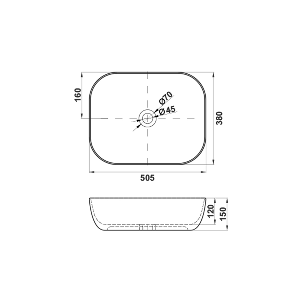 Накладная раковина melana mln-320362a 320362A-805 - Вид №1