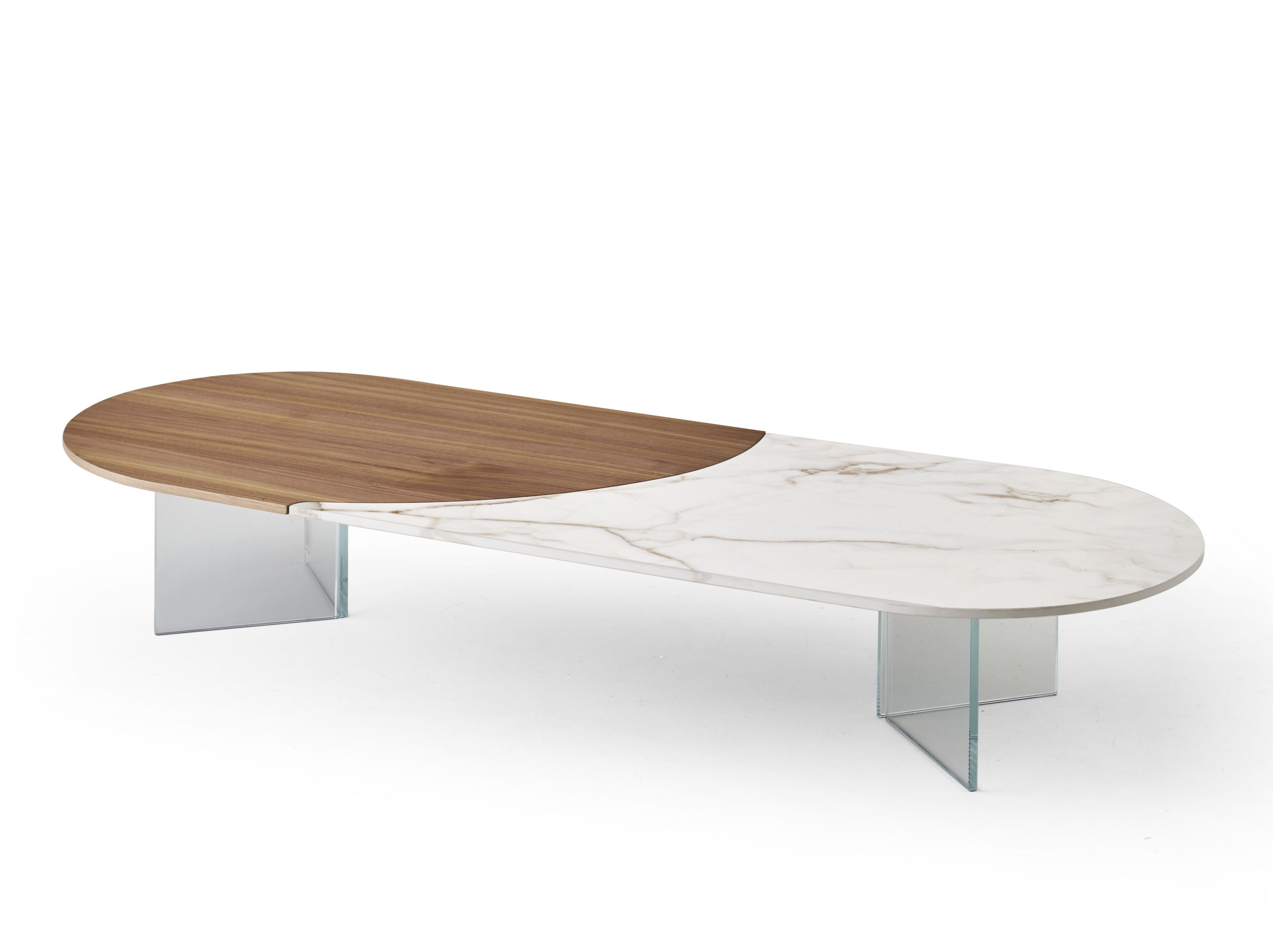 Деревянный овальный низкий журнальный столик Modesign A TU PER TU ARCH-00053940