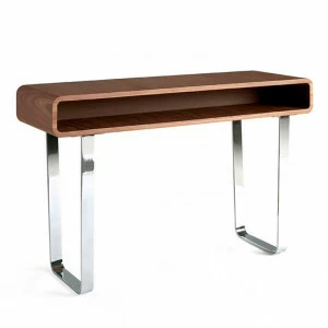 Консоль деревянная с полкой и металлическими ножками орех 136-X от Angel Cerda ANGEL CERDA  147045 Хром;орех;коричневый