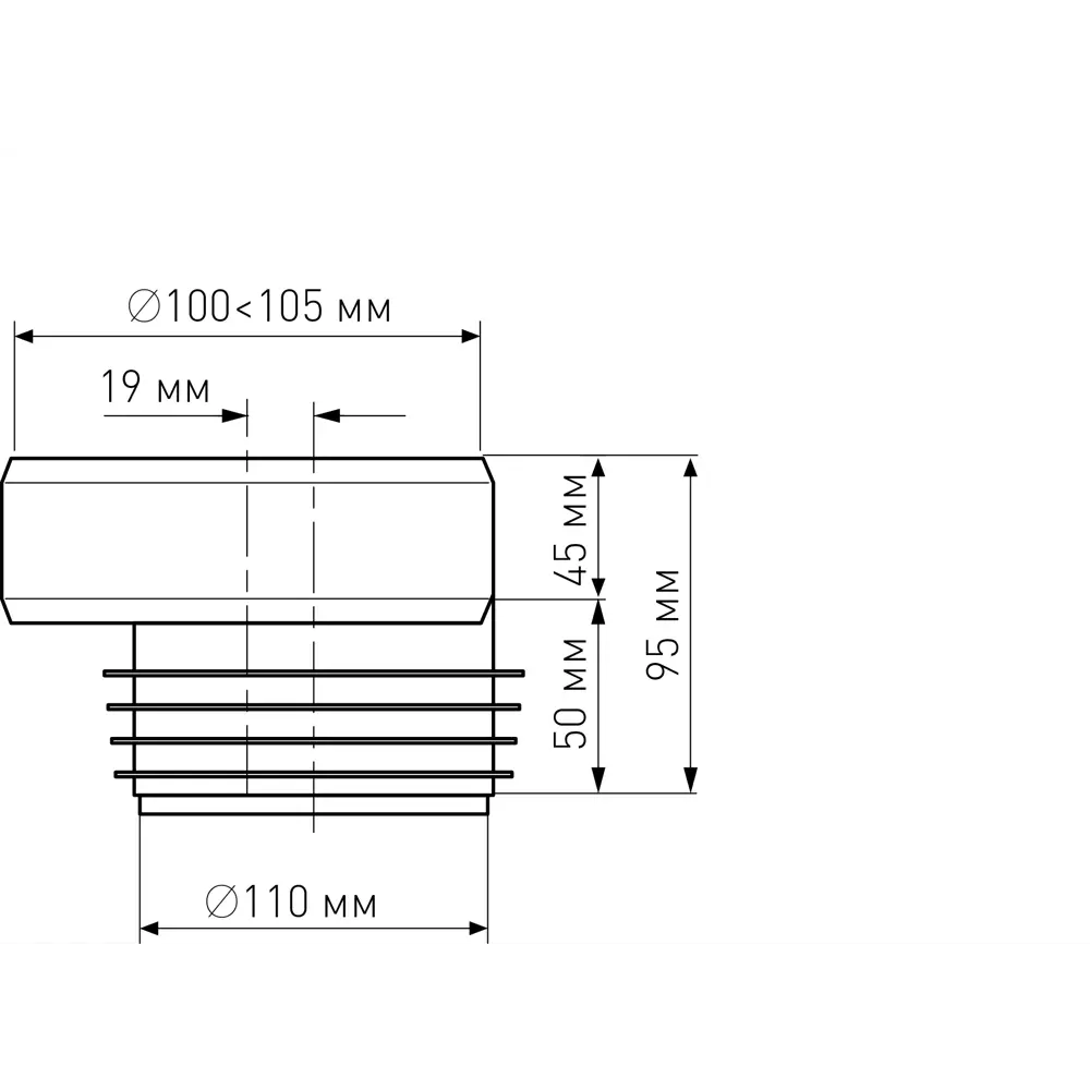 Манжета соединительная MONLID 130 мм со смещением 100 мм 89418700 STLM-1568553 - Вид №3