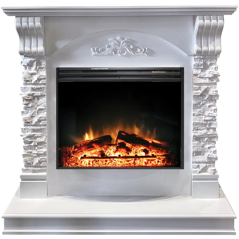 Каминокомплект Prague сланец белый с электроочагом Jupiter 83401904 STLM-2138548 ROYAL FLAME 