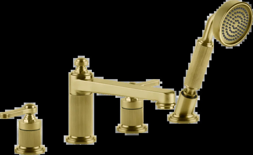 Смеситель для ванны 65045 716 Gessi Venti20 PVD С ЗОЛОТОЙ ЩЕТКОЙ