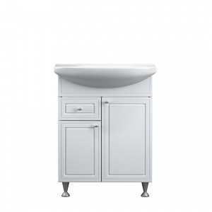 M41-FSX0653WG-WCC065 база на ножках с раковиной 65 см ящ/дв белый глянец Damixa Palace One