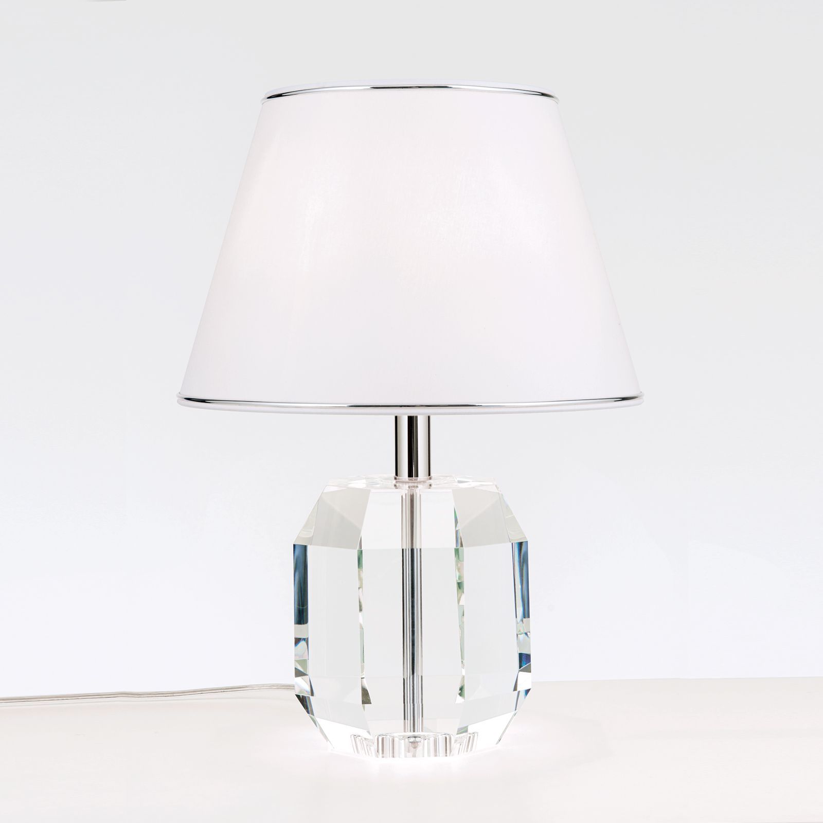 Настольная лампа из стекла и льна Orion Alexis ARCH-00078709 - Вид №10