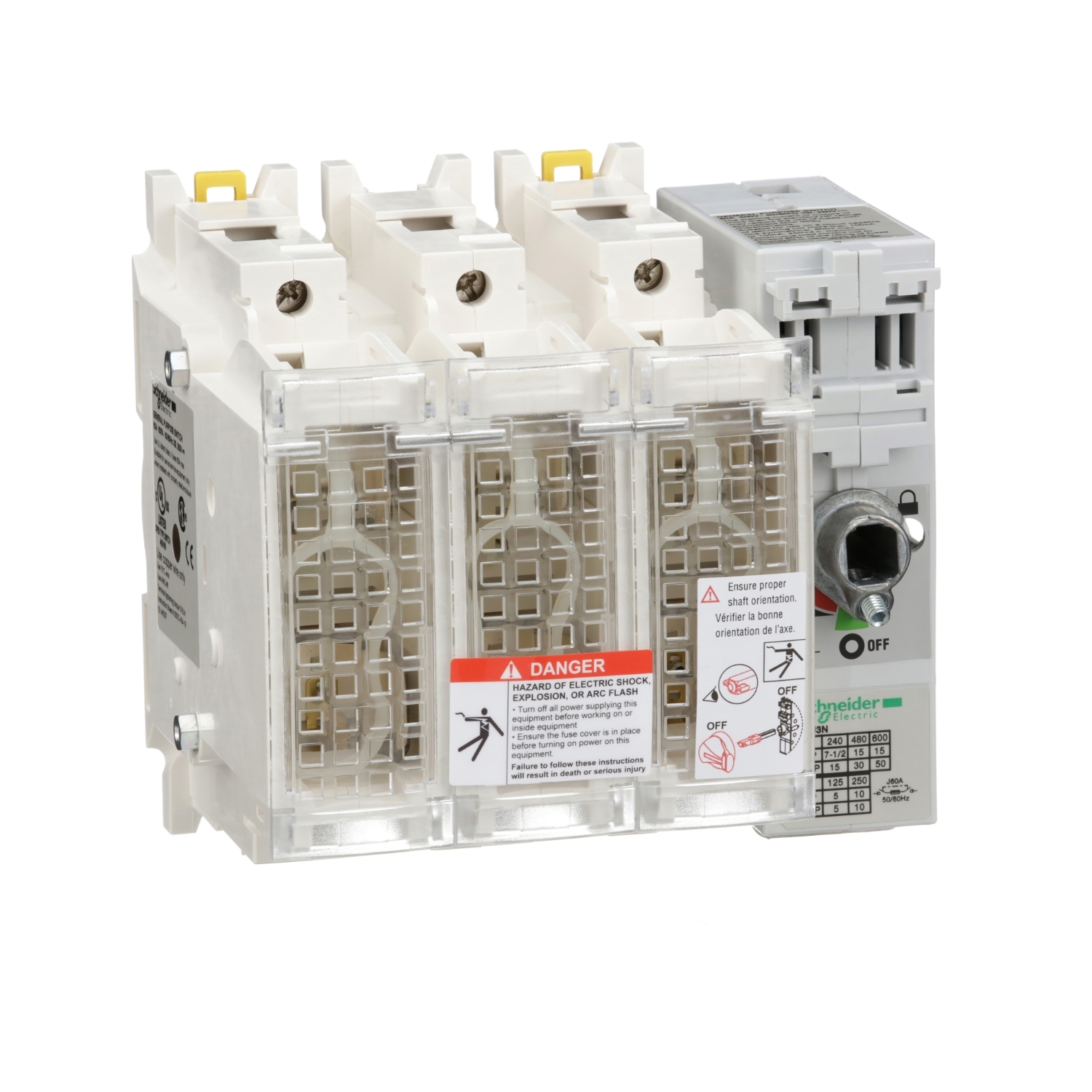 GS2GU3N ВЫКЛЮЧАТЕЛЬ-РАЗЪЕДИНИТЕЛЬ-ПРЕДОХРАНИТЕЛЬ 3X 60A J 600V Schneider Electric TeSys 