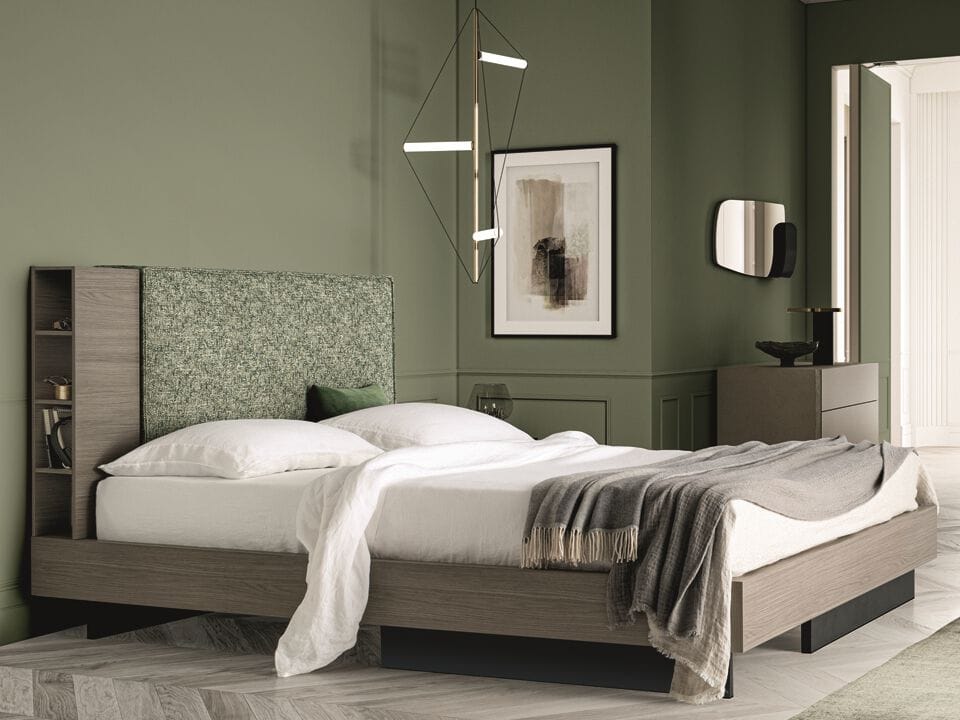 Деревянная двуспальная кровать с изголовьем контейнера Santalucia Mobili PLINIO ARCH-00116229 - Вид №1