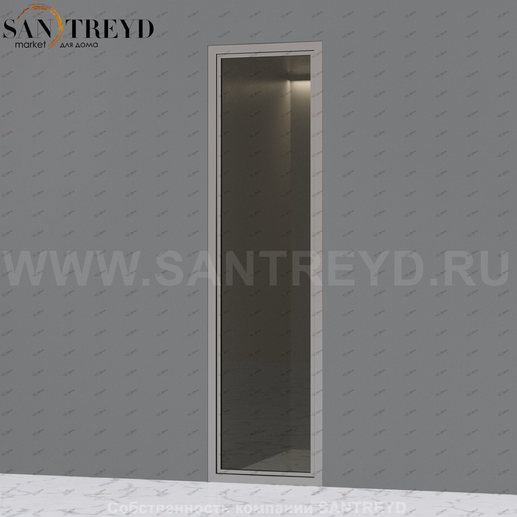 Effegibi OMNIASTEAM TOUCH Стеклянная панель с профилем из алюминия. Размер: длина 55 см, высота 202 см OM50 OMNIA STEAM