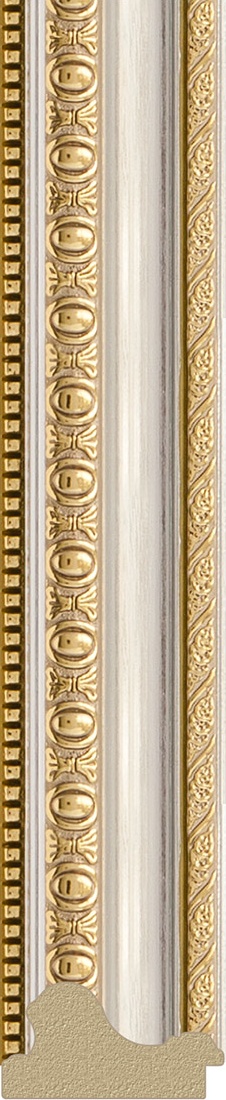 BY 0797 Зеркало в багетной раме - золотые бусы на серебре 60 mm EVOFORM Definite - Вид №2