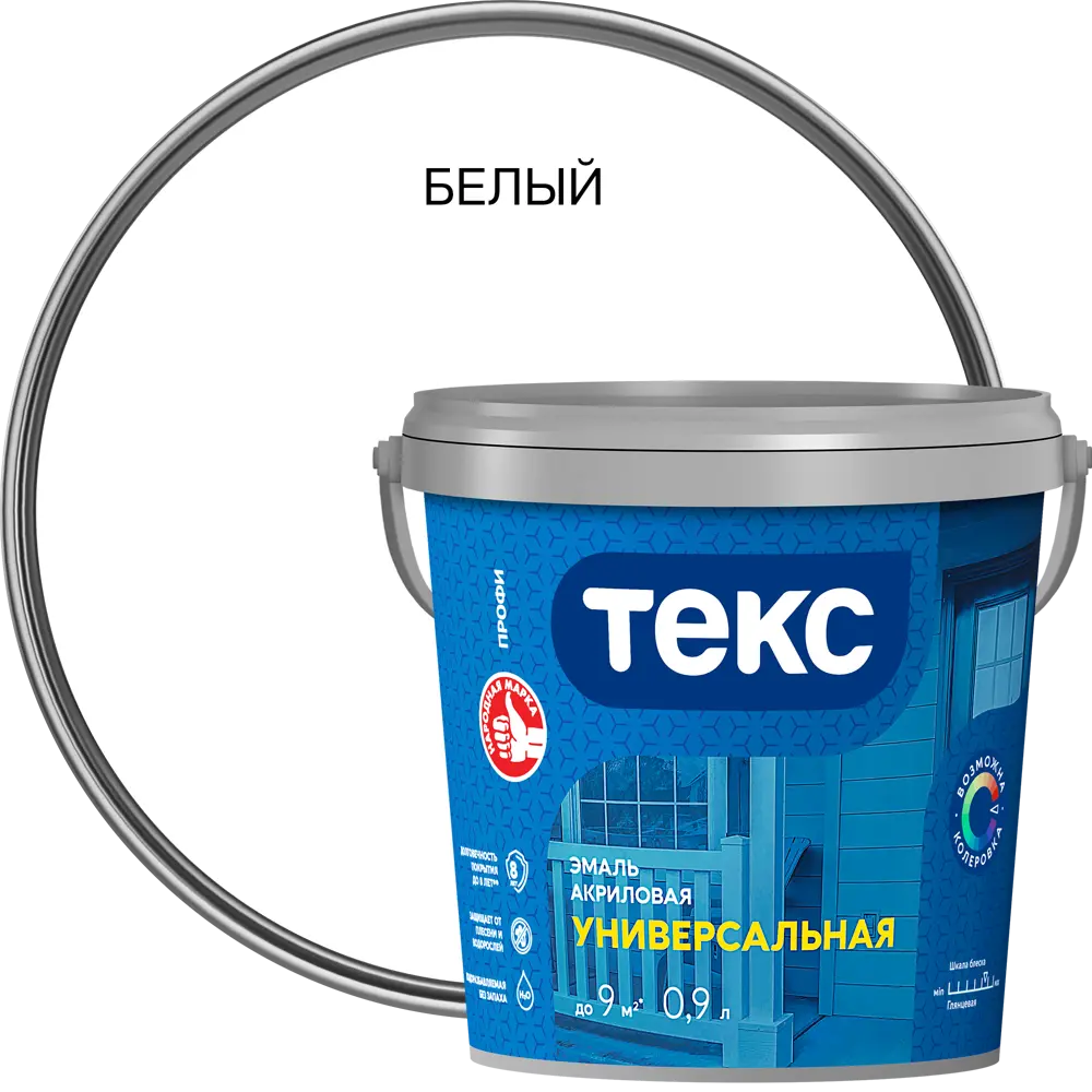 Эмаль акриловая Профи цвет белый матовый 0.9 л 89344656 STLM-2084171 ТЕКС 