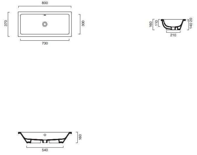 Накладная раковина под столешницу  овальная CERAMICA CATALANO New zero sun-id-1432074 - Вид №2