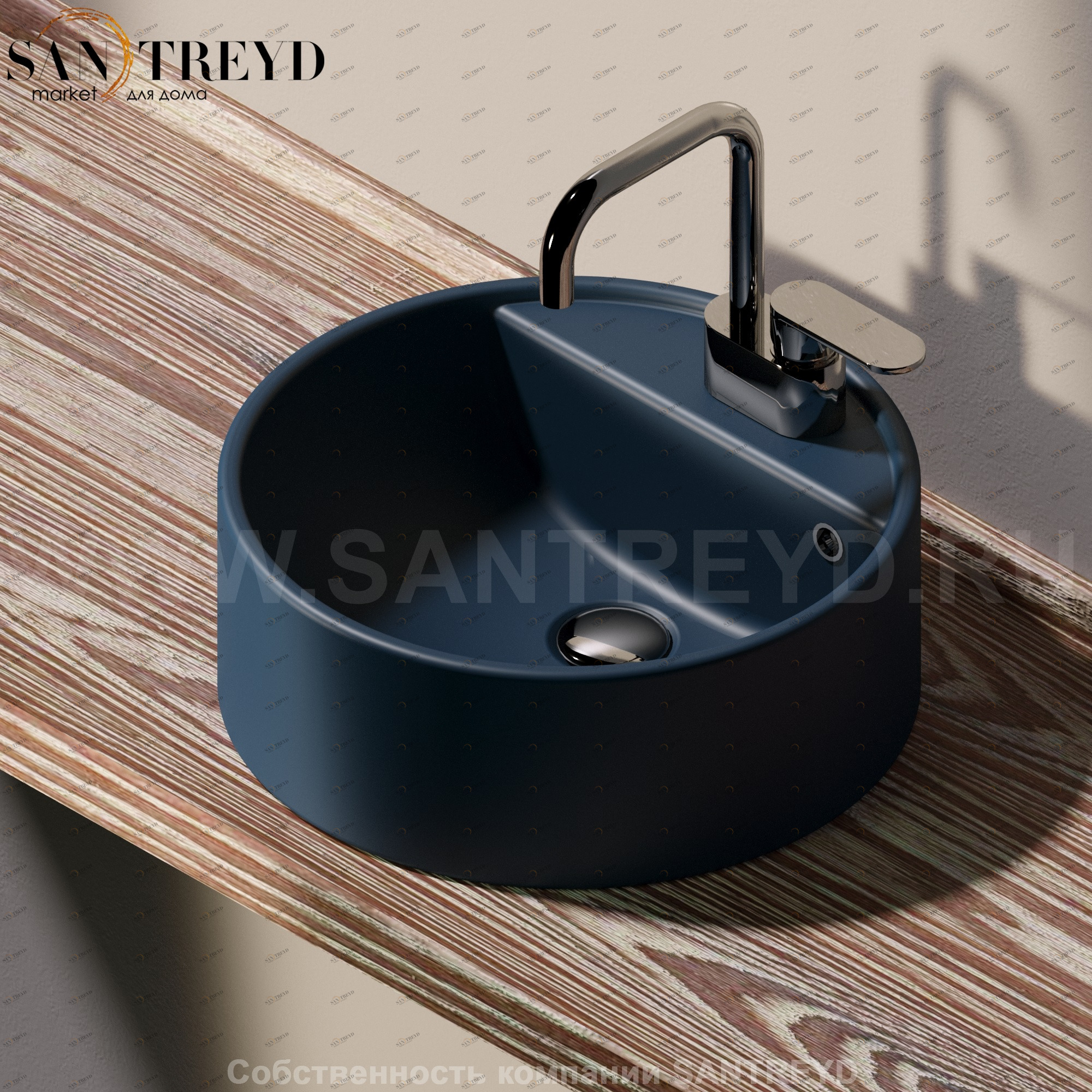 505042A7016 Накладная раковина на столешницу  круглая Ceramica Flaminia Twin