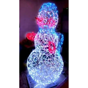 Электрическая светящиеся фигура Снеговичок 400 LED 70x180x70 см теплый белый свет 86164071 STLM-2127030