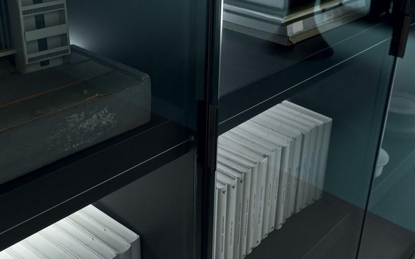 Martex Отдельностоящий офисный книжный шкаф из дерева и стекла sun-id-1488340 - Вид №1