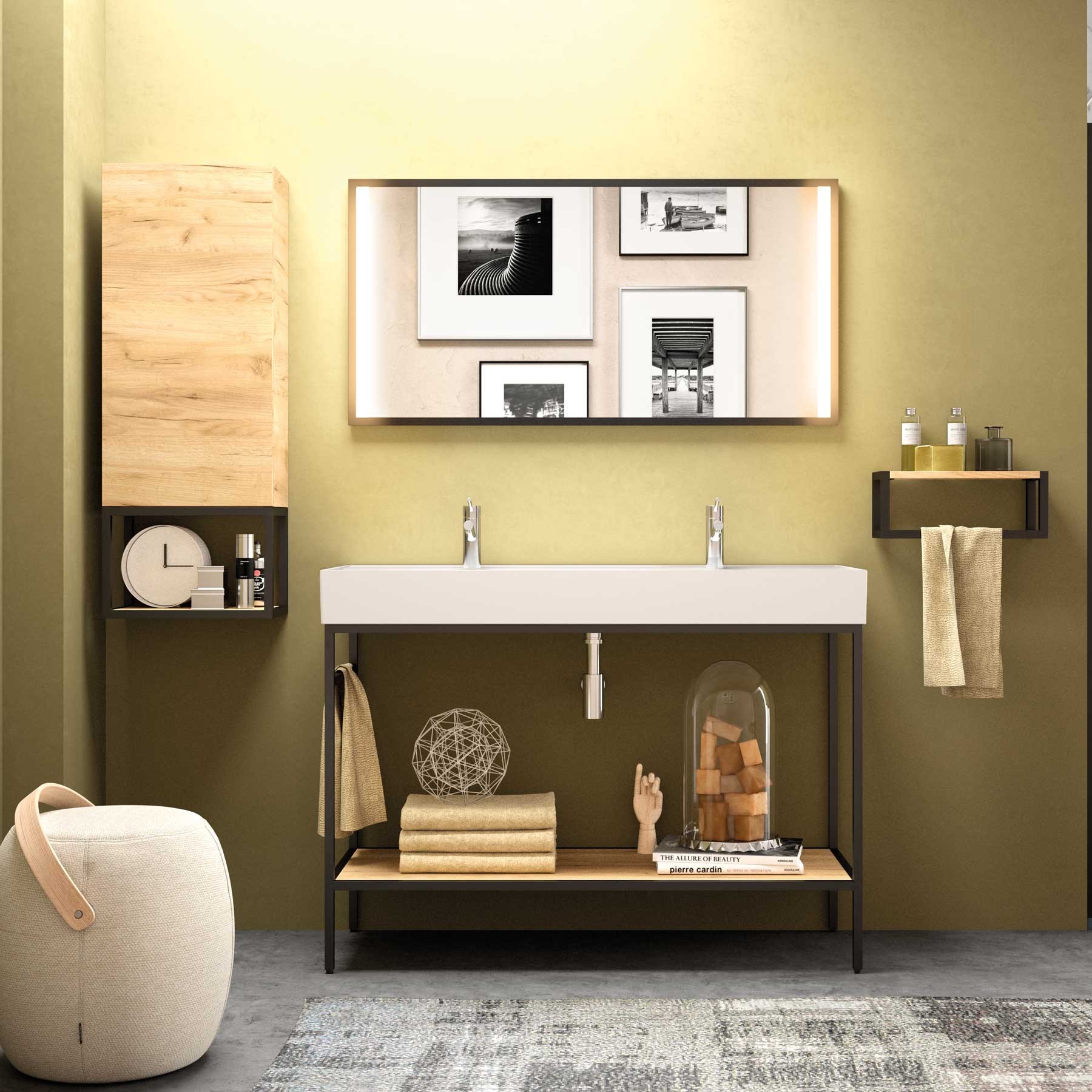 26341 SALGAR Зеркало VINCI 1000 LED LED LED (20W) IP44 MATT BLACK 600 x 1000 мм - Вид №1