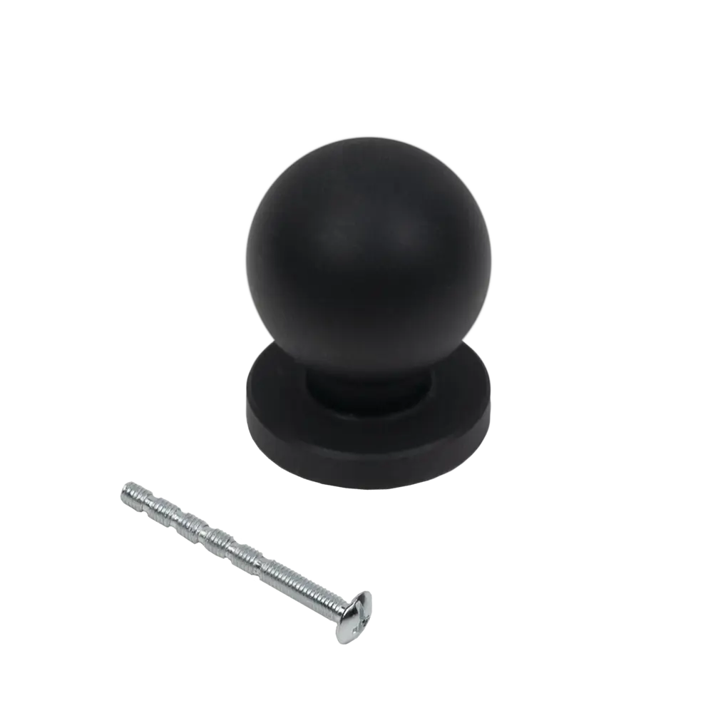 Мебельная ручка-кнопка GN35 цвет черная AKS STLM-2171647 - Вид №3